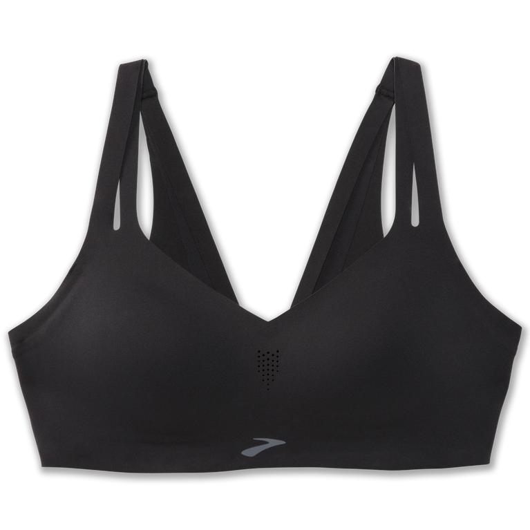 Brooks Womens Dare Strappy Sports Running Bra - Black (467591-VBN)